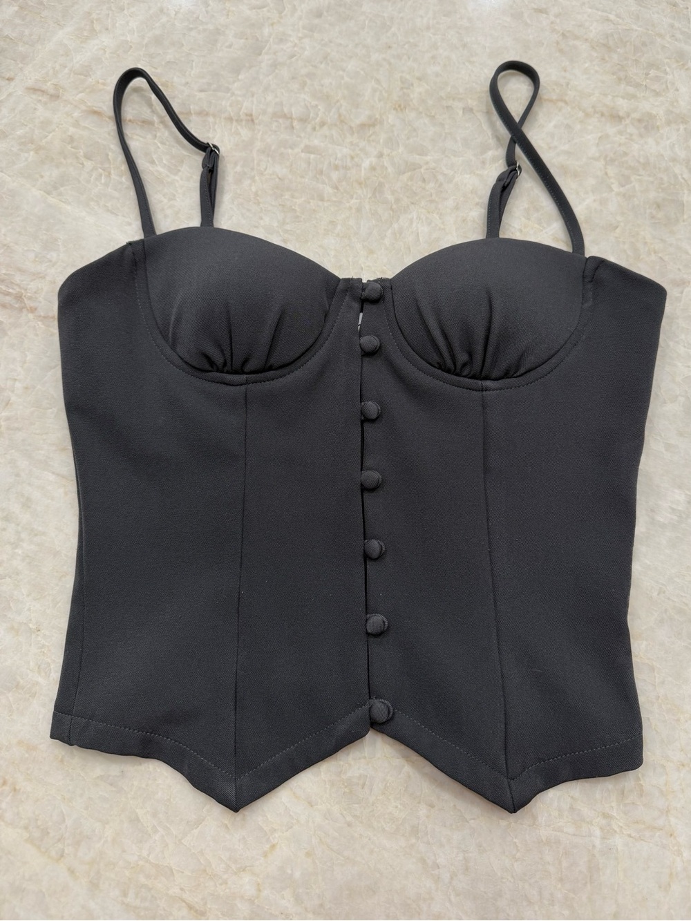 Princess Polly Black Corset Button-Up Bustier Top - Women